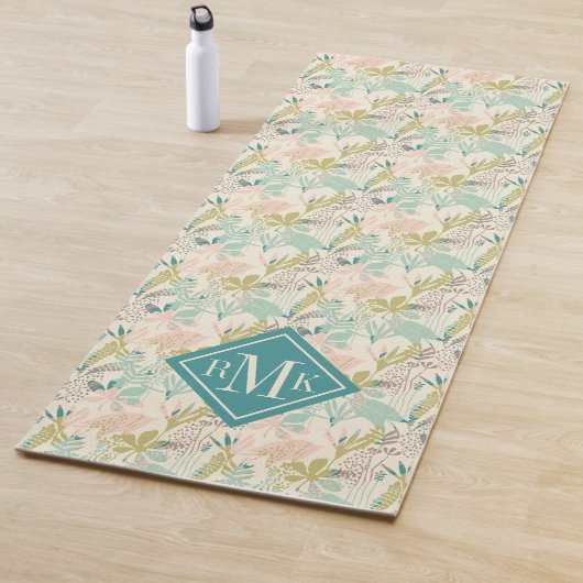 Voeg je Monogram toe | Modern Floral Pattern Yogamat (In situ)