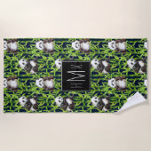 Voeg je Monogram toe | Panda met Bamboe Strandlaken (Voorkant)