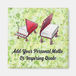 Voeg je motto Piano Books Limoen Cream toe Magneet