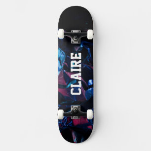 Voeg Je Naam Toe Zwart Donker Cool Skateboard