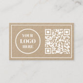 Voeg je QR of Logo toe Modern Rustic White Script Visitekaartje (Voorkant)
