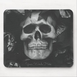 Voeg je woorden Dark Skull Mousepad toe Muismat