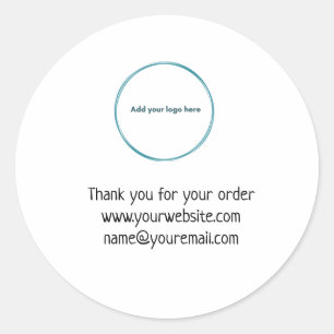Voeg Jouw Logo Bedankt Zakelijke Sticker