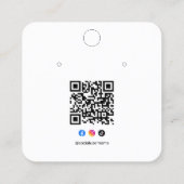 Voeg Jouw Logo Oorbellen Sociale Media Displaykaar Vierkante Visitekaartje (Achterkant)
