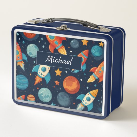 Voeg Jouw naam Cool Rocket Space en Planets Kind's (Voorkant)