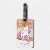 Voeg Jouw naam Cute Magical Unicorn Personalized t Bagagelabel (Achterkant verticaal)