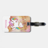 Voeg Jouw naam Cute Magical Unicorn Personalized t Bagagelabel (Achterkant horizontaal)