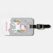 Voeg Jouw naam Cute Magical Unicorn Personalized t Bagagelabel (Voorkant horizontaal)