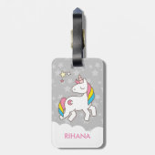 Voeg Jouw naam Cute Magical Unicorn Personalized t Bagagelabel (Achterkant verticaal)