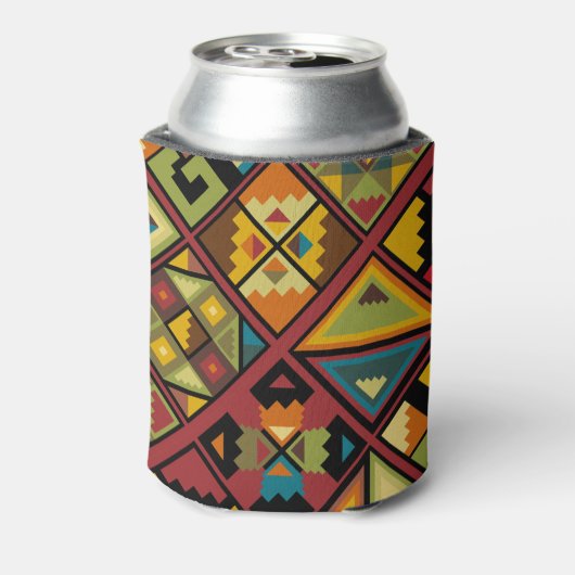 Voeg Jouw naam Earth Tone Tribal toe Blikjeskoeler (Blikje Achterkant)