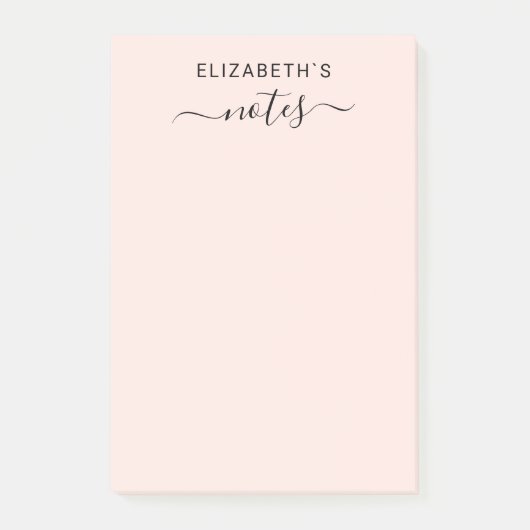 Voeg Jouw naam eenvoudige zwarte roze toe Post-it® Notes (Voorkant)