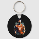 Voeg Jouw naam en Nummer basketballer Custom Sleutelhanger (Voorkant)