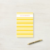 Voeg jouw naam Gele Striped Post-it Nota's toe Post-it® Notes (Op bureau)