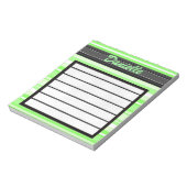 Voeg Jouw naam Groene Stripes Notitieblok toe (Gedraaid)