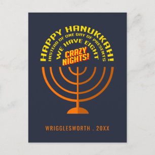 Voeg Jouw naam Happy Hanukkah-groeten toe Feestdagenkaart