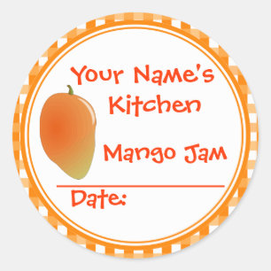 Voeg Jouw naam Mango Jam Canning Jar Lid Stickers 