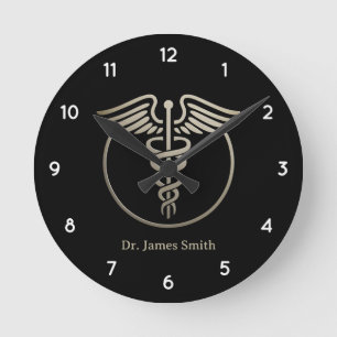 Voeg Jouw naam Medisch Symbool Doctor Custom toe Ronde Klok