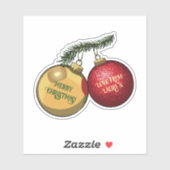 Voeg Jouw naam Merry Christmas Tree Decorations to Sticker (Vel)