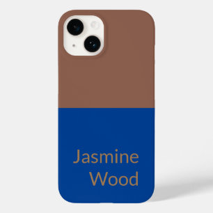 Voeg Jouw naam Modern Minimalist Blue toe Case-Mate iPhone 14 Hoesje