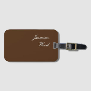 Voeg Jouw naam Modern Minimalist Brown toe Bagagelabel