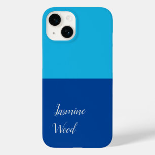 Voeg Jouw naam modern minimalistisch blauw toe Case-Mate iPhone 14 Hoesje