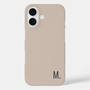 Voeg Jouw naam Modern Minimalistisch Initiaal toe iPhone 16 Hoesje