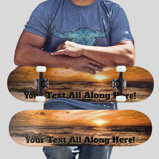 Voeg Jouw naam of bericht toe - Beach Sunset Skateboard