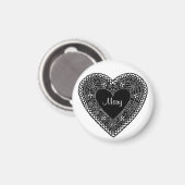 Voeg Jouw naam of Initialen Kant Hart Magneet (Voorkant / Achterkant)