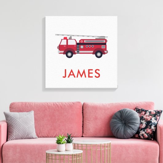 Voeg Jouw naam Red Fire Specialized toe Canvas Afdruk (Insitu (Woonkamer))