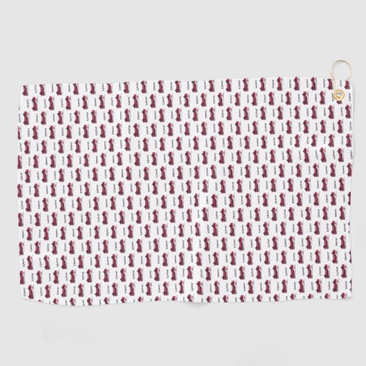 Voeg Jouw naam Red Fire truck gepersonaliseerde Ki Golfhanddoek (Horizontaal)