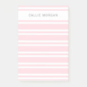 Voeg jouw naam roze gestripte notities toe post-it® notes (Voorkant)