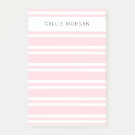 Voeg jouw naam roze gestripte notities toe post-it® notes