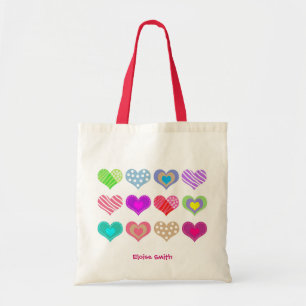 Voeg jouw naam sweat hart toe tote bag
