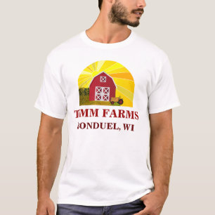 Voeg Jouw naam toe aan Red Barn met Big Sun T-shir T-shirt