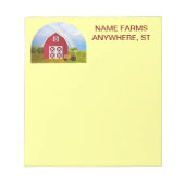 Voeg Jouw naam toe aan Red Barn met Blue Sky Notitieblok (Voorkant)