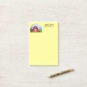 Voeg Jouw naam toe aan Red Barn met Blue Sky Post-it® Notes (Op bureau)