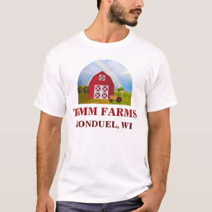 Voeg Jouw naam toe aan Red Barn met Blue Sky T-shi T-shirt