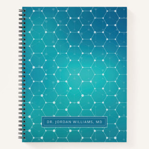 Voeg Jouw naam toe Blauw Blauwgroen Patroon van Notitieboek