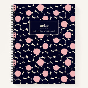 Voeg Jouw naam toe Blauw & Roze Groot Patroon Notitieboek