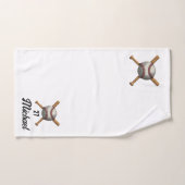 Voeg Jouw naam toe en nummer honkbal gekruiste vle Bad Handdoek (Handdoek)