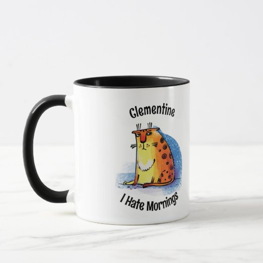 Voeg Jouw naam toe I Hate Mornings Coffee Mok (Links)