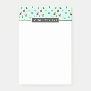 Voeg Jouw naam toe Leuk Medisch Patroon van het Post-it® Notes