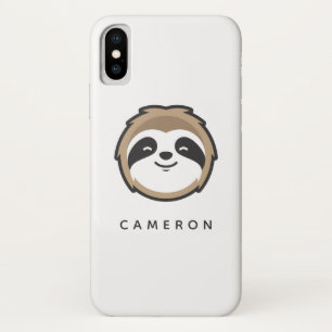 Voeg Jouw naam toe   Mascotte van de Luiaard iPhone X Hoesje