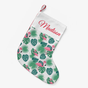 Voeg Jouw naam toe Roze Flamingo Kleine Kerstsok