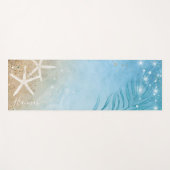 Voeg Jouw naam Waterverf Beach Monogram toe Yogamat (Voorkant (horizontaal))