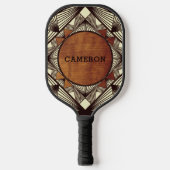 Voeg Jouw naam Wood Elegant Modern Masculine Custo Pickleball Paddle (Voorkant)