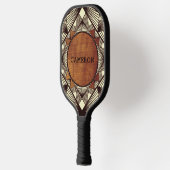 Voeg Jouw naam Wood Elegant Modern Masculine Custo Pickleball Paddle (Links)