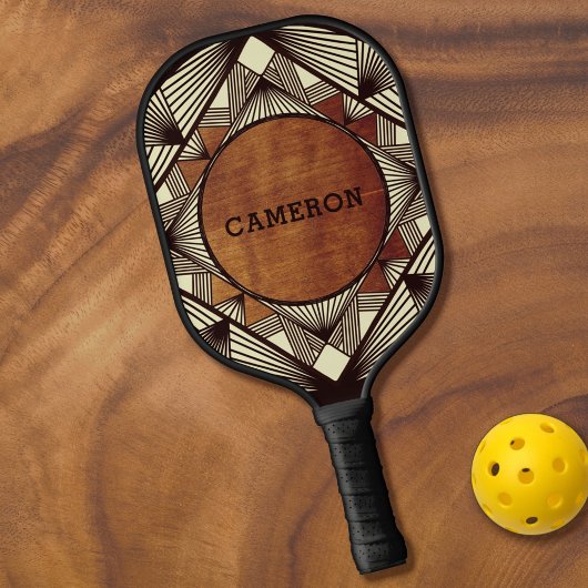 Voeg Jouw naam Wood Elegant Modern Masculine Custo Pickleball Paddle