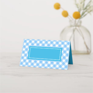 Voeg Jouw tekst Baby Blue Gingham Pattern toe