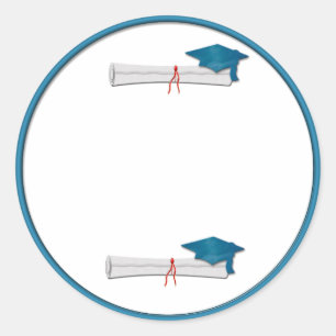 Voeg Jouw tekst Blue Afstuderen Sticker toe